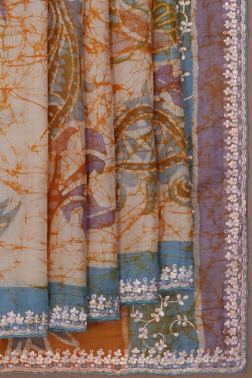 Image of Tussar Silk Batik Printed Saree